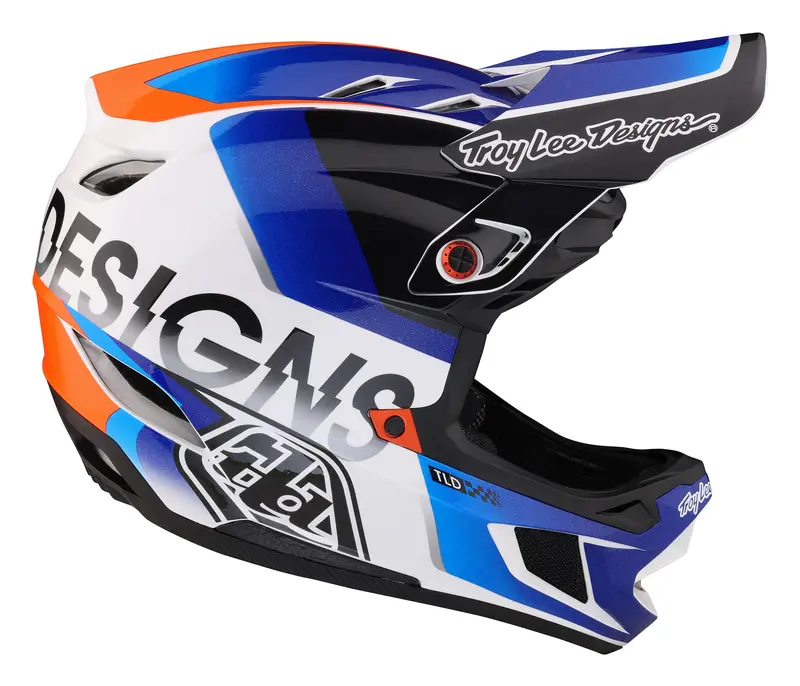 Troy Lee Designs D4 Composite Full Face Helmet With Mips - Qualifier - White-Blue - 2023 6