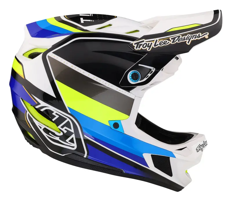 Troy Lee Designs D4 Composite Full Face Helmet With Mips - Reverb - White-Blue 5