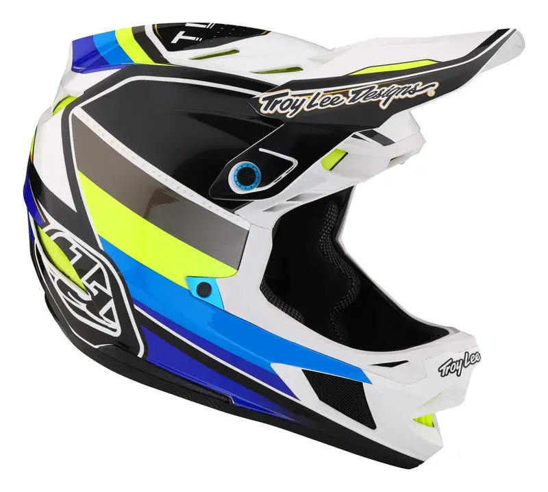 Troy Lee Designs D4 Composite Full Face Helmet With Mips - Reverb - White-Blue 6