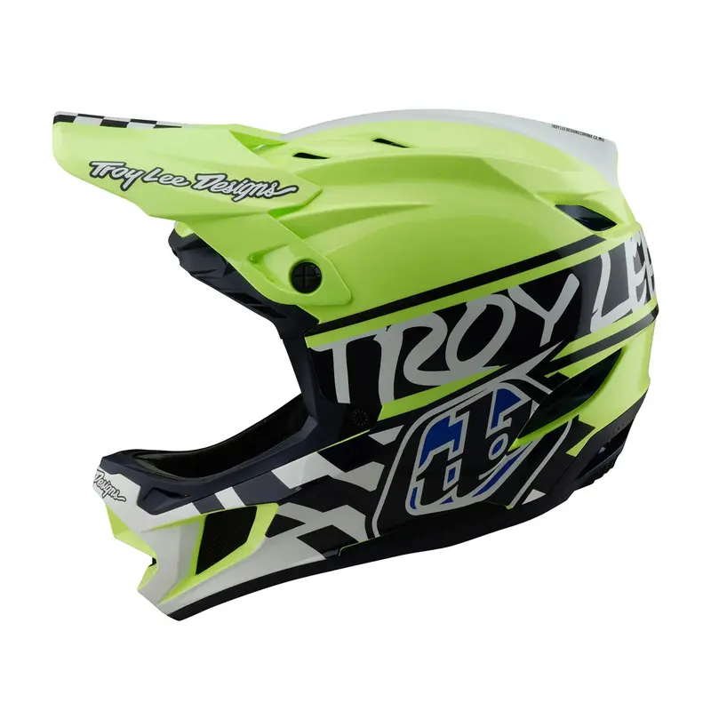 Troy Lee Designs D4 Polyacrylite Full Face Helmet - Fifty-50 - Navy-Glo Yellow 1