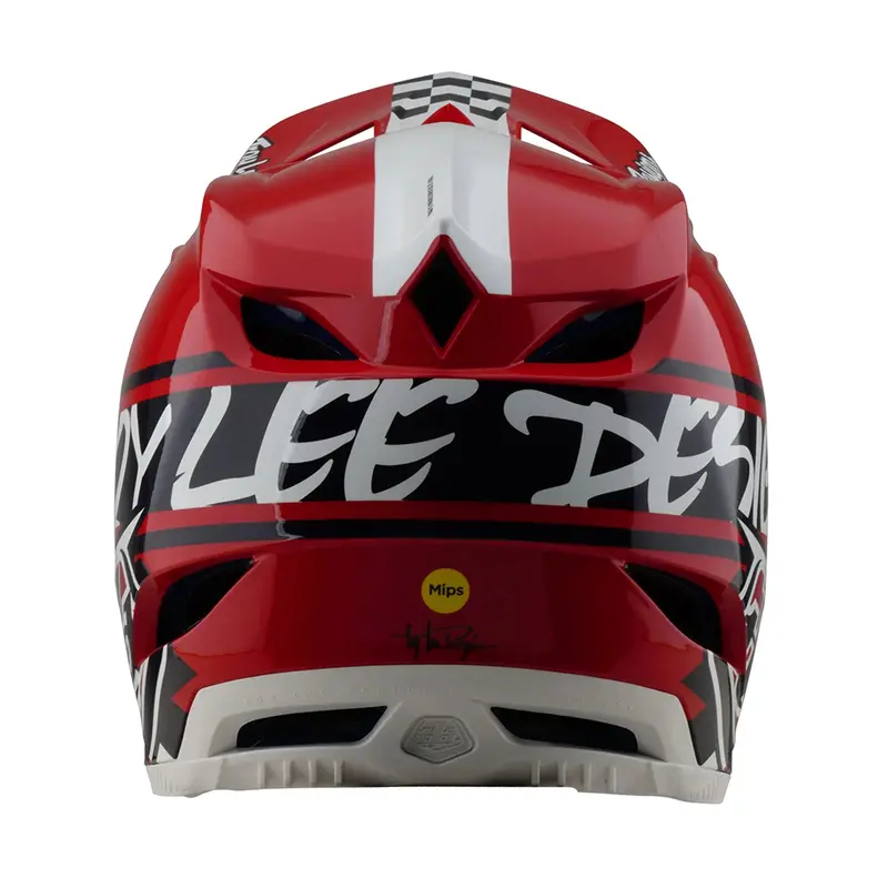 Troy Lee Designs D4 Polyacrylite Full Face Helmet - Fifty-50 - White-Red 3