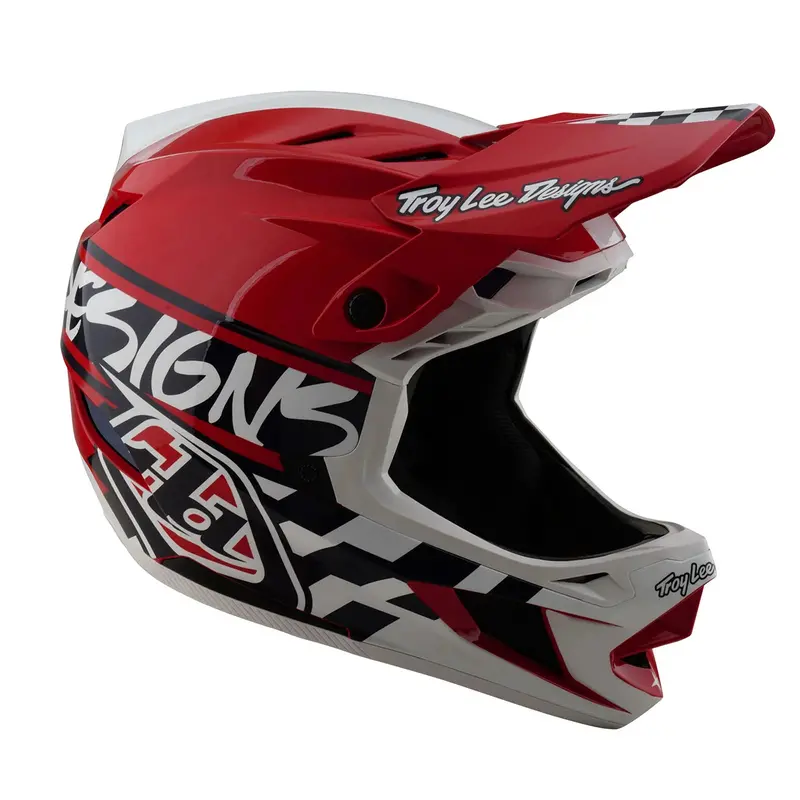 Troy Lee Designs D4 Polyacrylite Full Face Helmet - Fifty-50 - White-Red 6