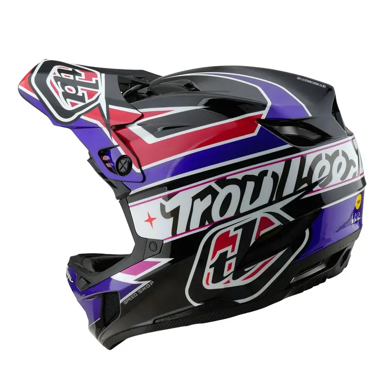 Troy Lee Designs D4 Polyacrylite Full Face Helmet - Linear - Black 2