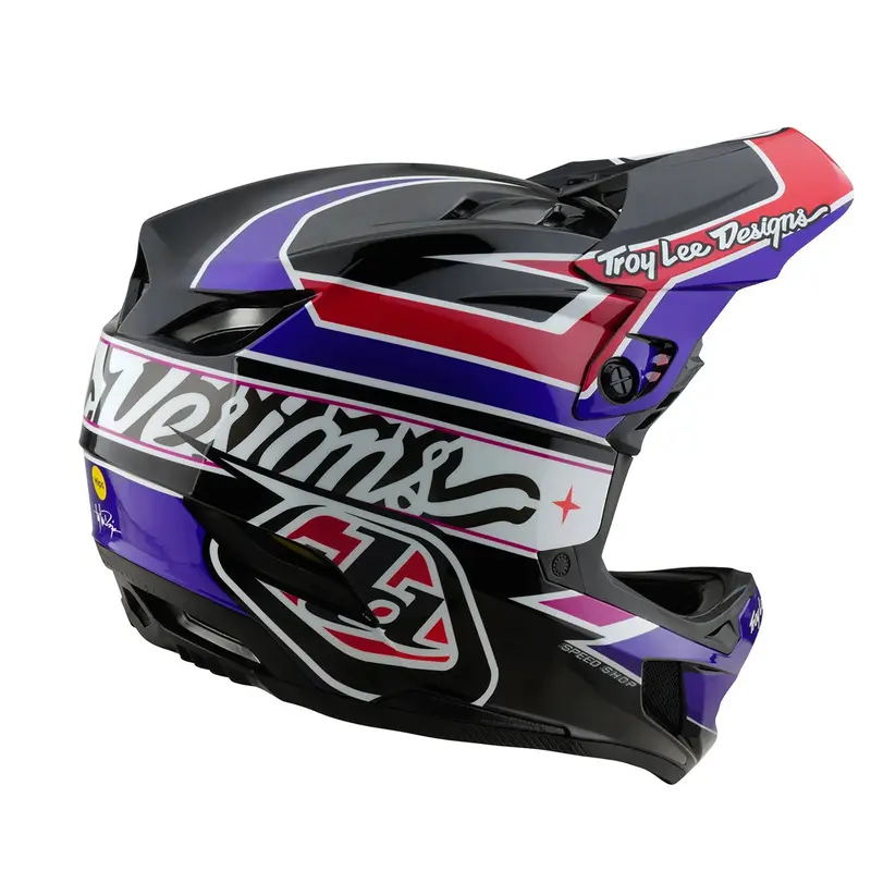 Troy Lee Designs D4 Polyacrylite Full Face Helmet - Linear - Black 4