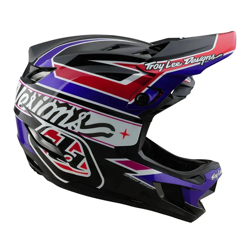 Troy Lee Designs D4 Polyacrylite Full Face Helmet - Linear - Black 5