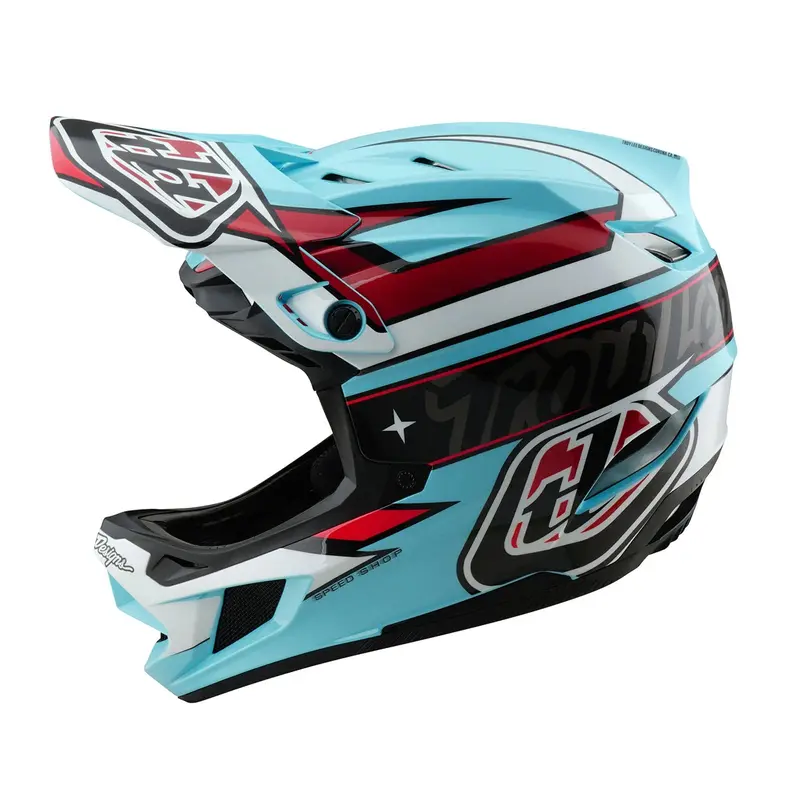 Troy Lee Designs D4 Polyacrylite Full Face Helmet - Linear - Blue 1