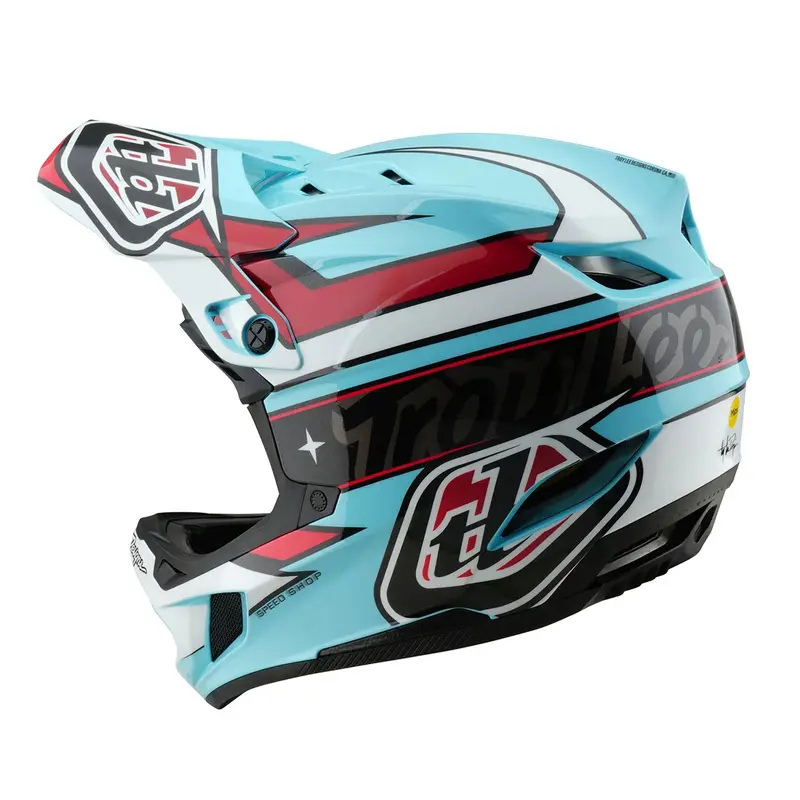 Troy Lee Designs D4 Polyacrylite Full Face Helmet - Linear - Blue 2