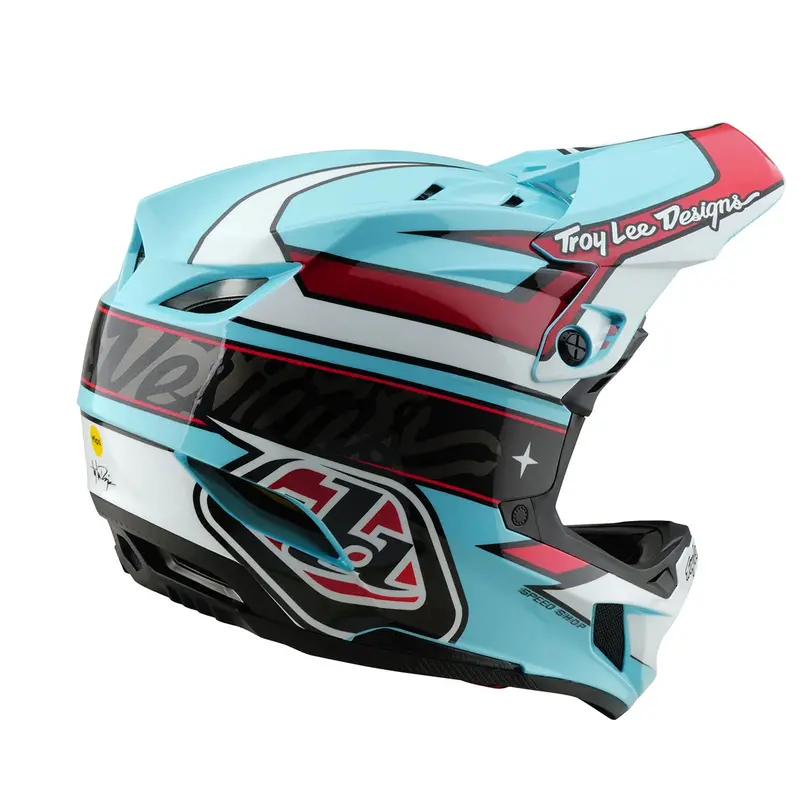 Troy Lee Designs D4 Polyacrylite Full Face Helmet - Linear - Blue 4