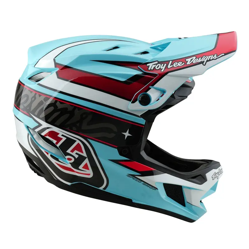 Troy Lee Designs D4 Polyacrylite Full Face Helmet - Linear - Blue 5