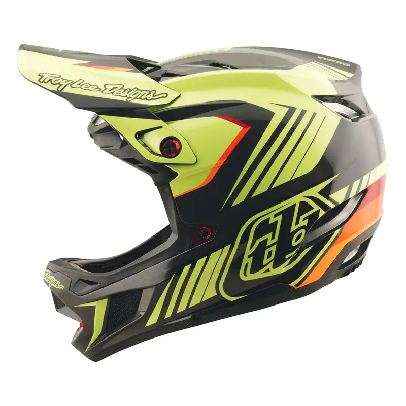 Troy Lee Designs D4 Polyacrylite Full Face Helmet - Qualifer - Black-Yellow 1