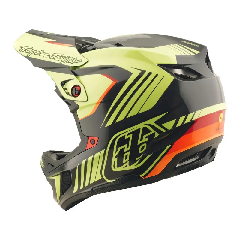 Troy Lee Designs D4 Polyacrylite Full Face Helmet - Qualifer - Black-Yellow 2