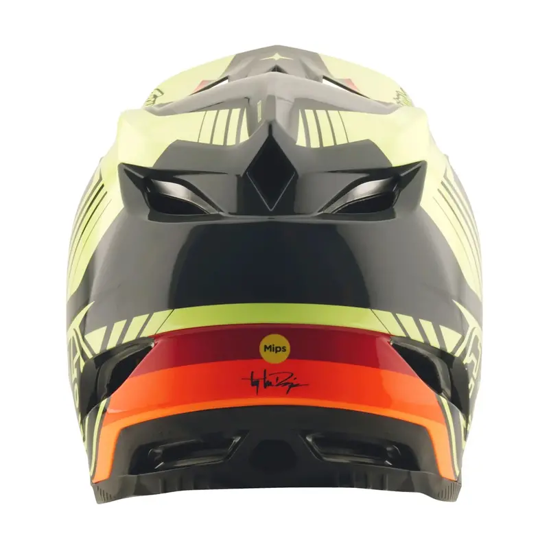 Troy Lee Designs D4 Polyacrylite Full Face Helmet - Qualifer - Black-Yellow 3