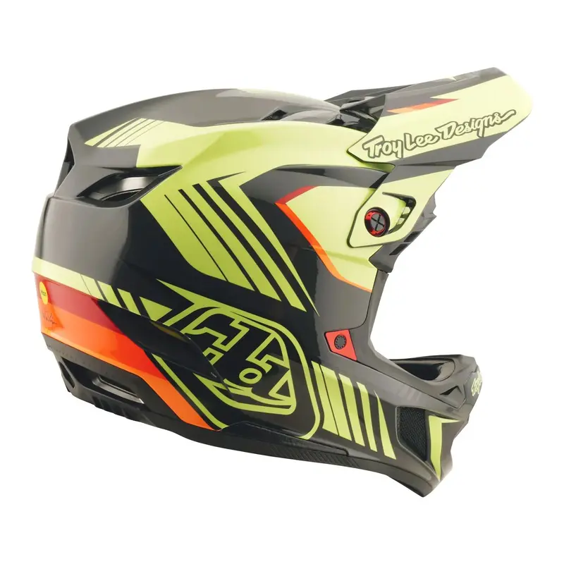 Troy Lee Designs D4 Polyacrylite Full Face Helmet - Qualifer - Black-Yellow 4