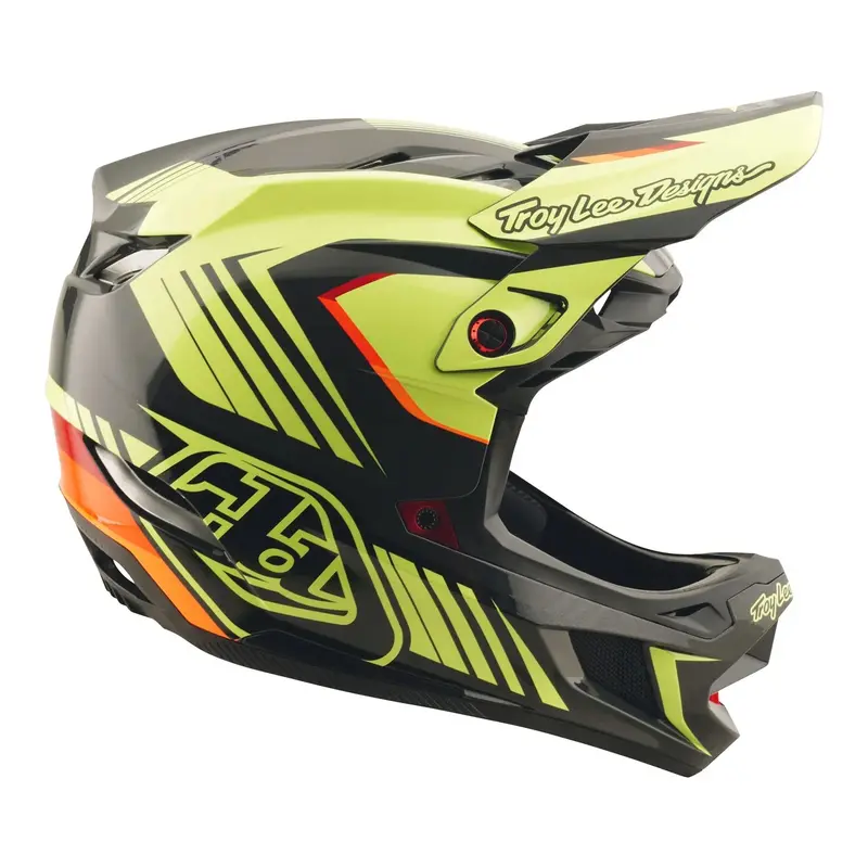Troy Lee Designs D4 Polyacrylite Full Face Helmet - Qualifer - Black-Yellow 5