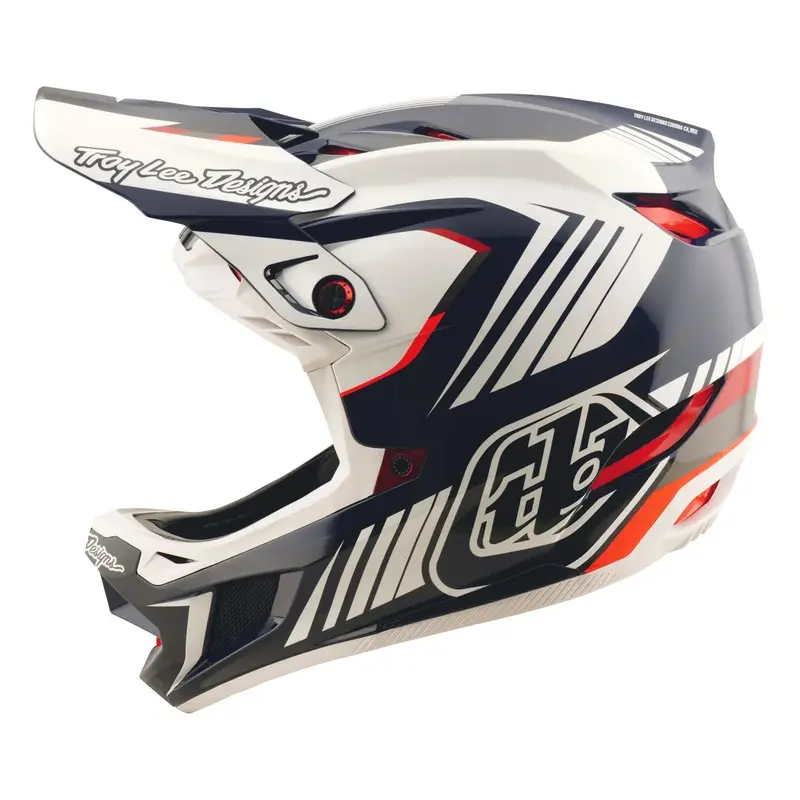 Troy Lee Designs D4 Polyacrylite Full Face Helmet - Qualifer - Blue-White 1