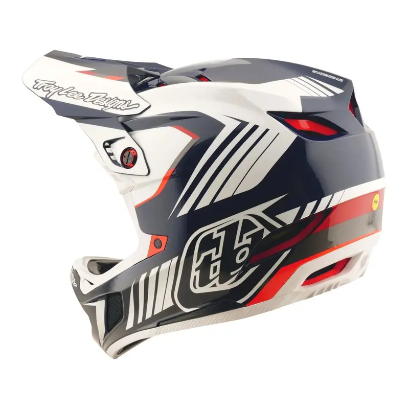 Troy Lee Designs D4 Polyacrylite Full Face Helmet - Qualifer - Blue-White 2