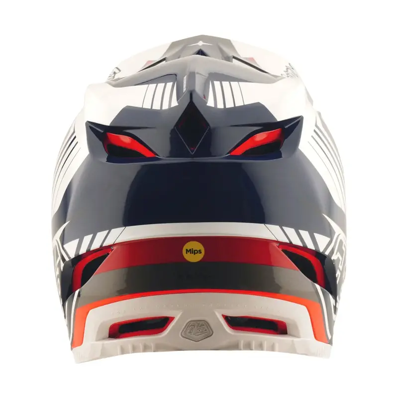 Troy Lee Designs D4 Polyacrylite Full Face Helmet - Qualifer - Blue-White 3