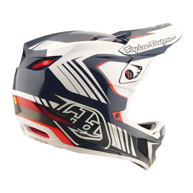 Troy Lee Designs D4 Polyacrylite Full Face Helmet - Qualifer - Blue-White 4