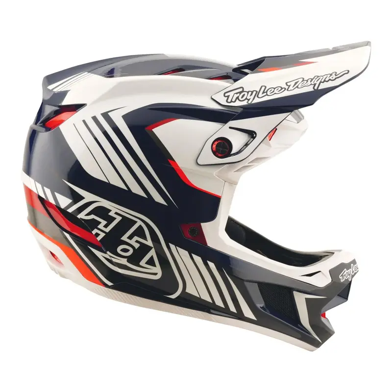 Troy Lee Designs D4 Polyacrylite Full Face Helmet - Qualifer - Blue-White 5