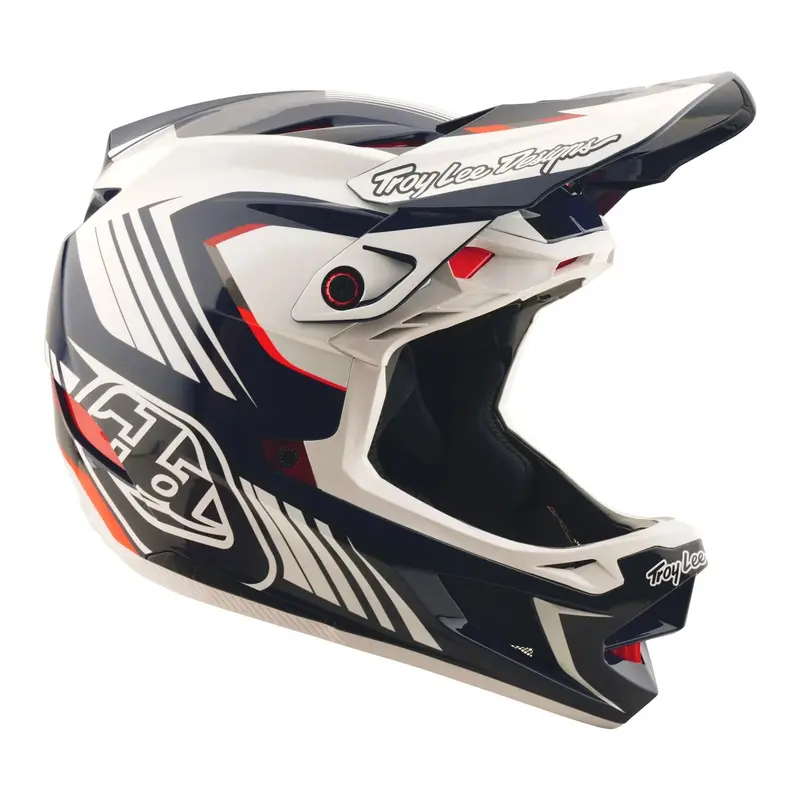Troy Lee Designs D4 Polyacrylite Full Face Helmet - Qualifer - Blue-White 6