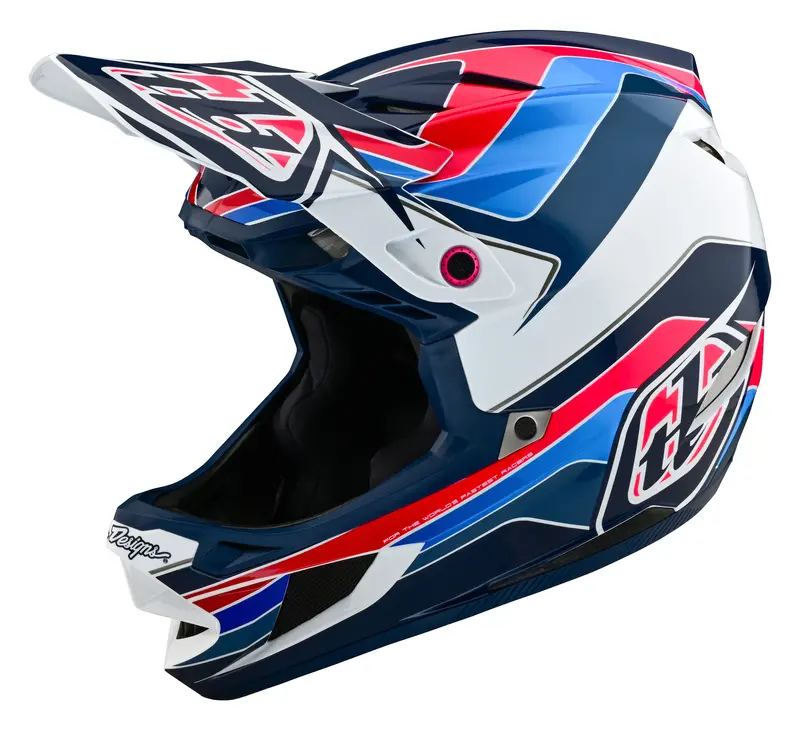 Troy Lee Designs D4 Polyacrylite Full Face Helmet With Mips - Block - Blue-White 1