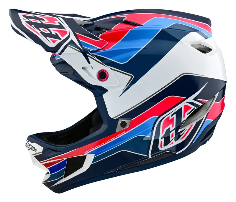 Troy Lee Designs D4 Polyacrylite Full Face Helmet With Mips - Block - Blue-White 2