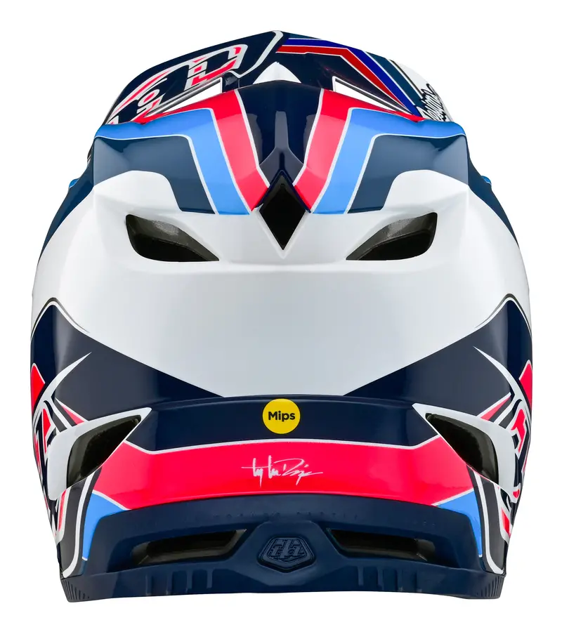 Troy Lee Designs D4 Polyacrylite Full Face Helmet With Mips - Block - Blue-White 4