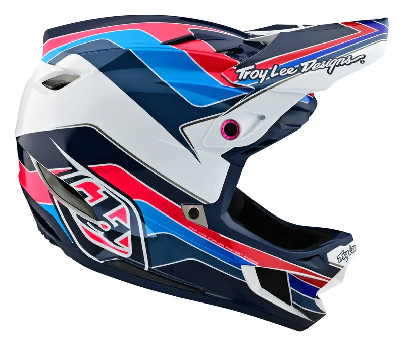 Troy Lee Designs D4 Polyacrylite Full Face Helmet With Mips - Block - Blue-White 6