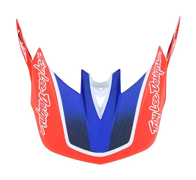 Troy Lee Designs D4 Replacement Visor - Qualifier - White-Blue 1