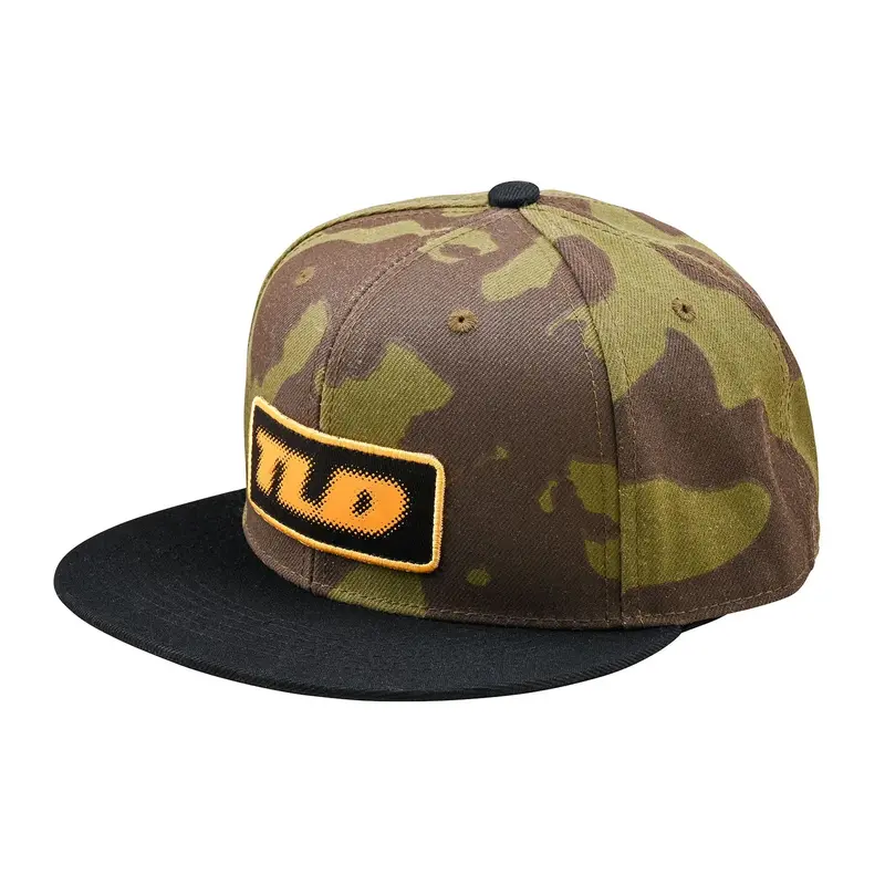 Troy Lee Designs Fade Out Flat Bill Snapback Hat - Olive Camo 1