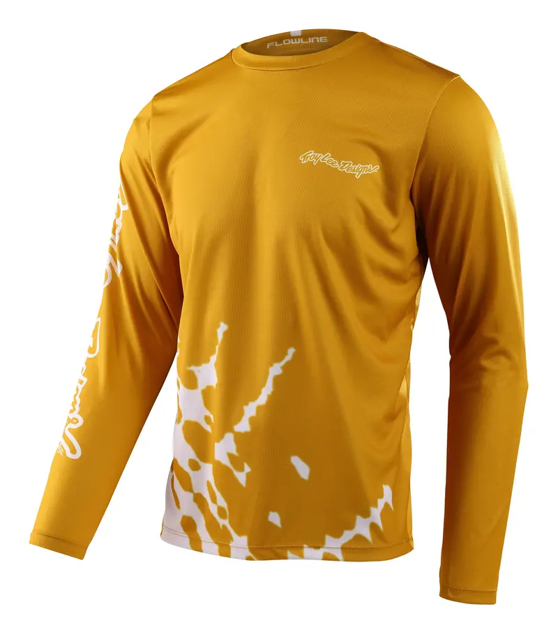 Troy Lee Designs Flowline Long Sleeve Mtb Jersey - Big Spin - Gold Flake - 2023 1