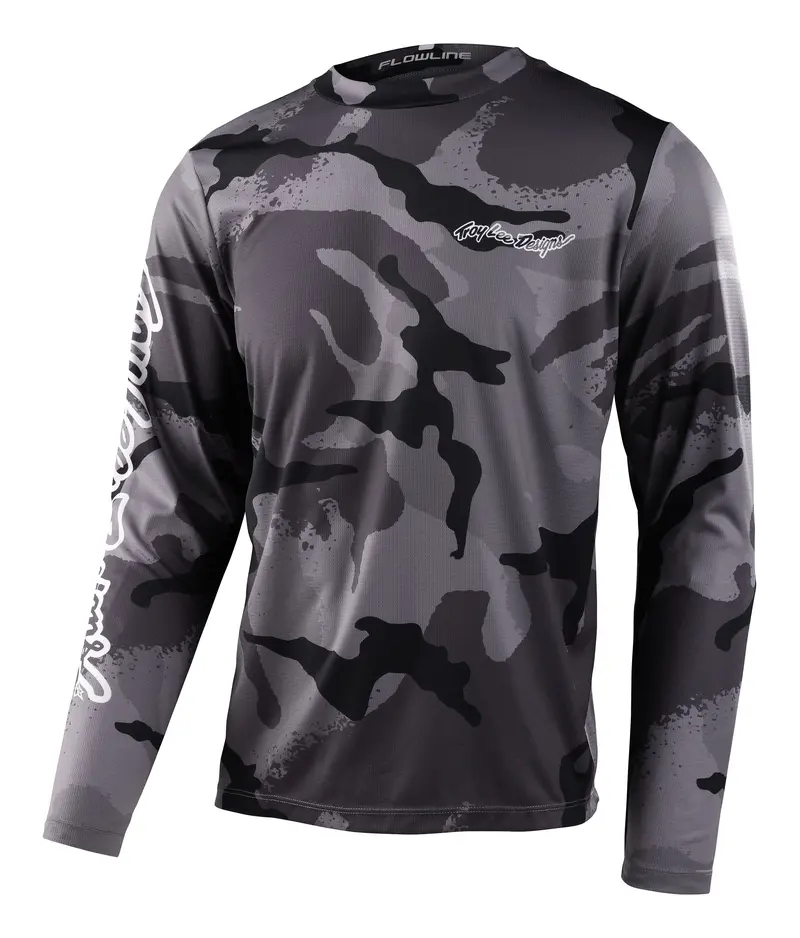 Troy Lee Designs Flowline Long Sleeve Mtb Jersey - Cams - Carbon - 2023 1