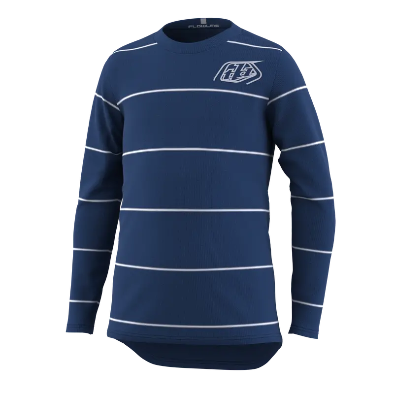 Troy Lee Designs Flowline Long Sleeve Mtb Jersey - Revert - Youth - True Blue - 2023 1
