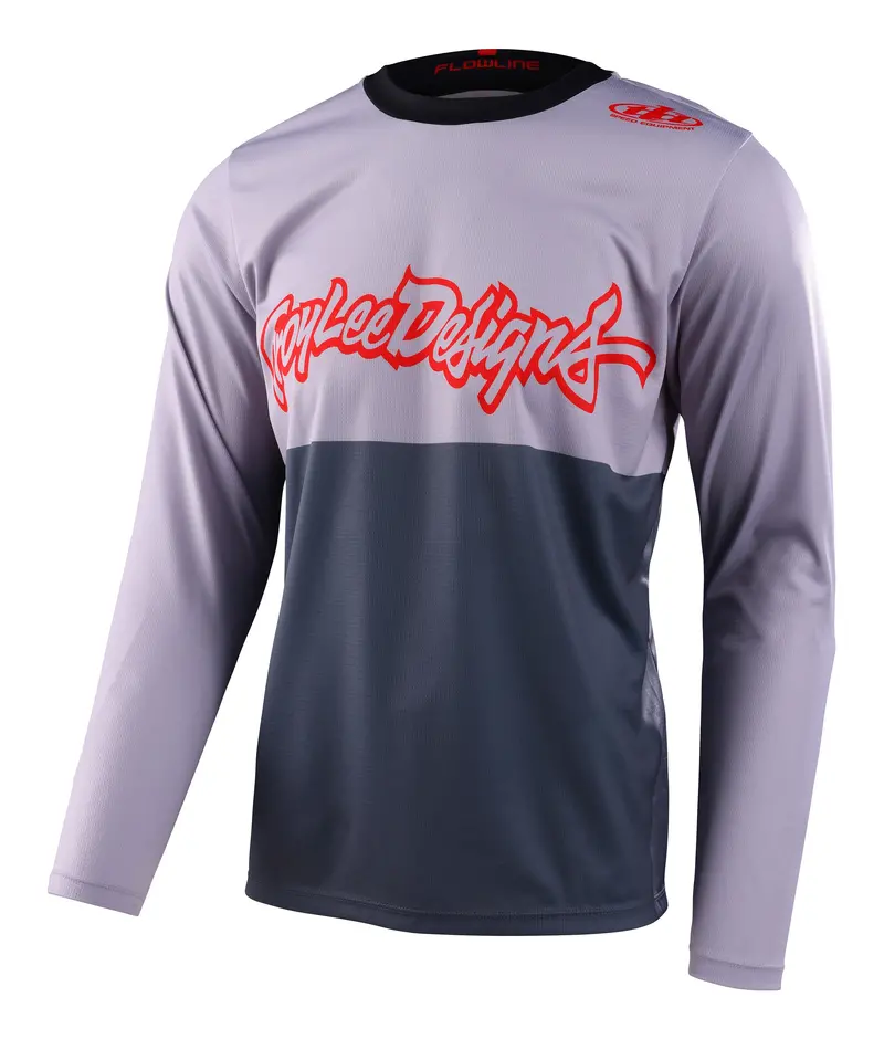 Troy Lee Designs Flowline Long Sleeve Mtb Jersey - Scripter - Charcoal - 2023 1