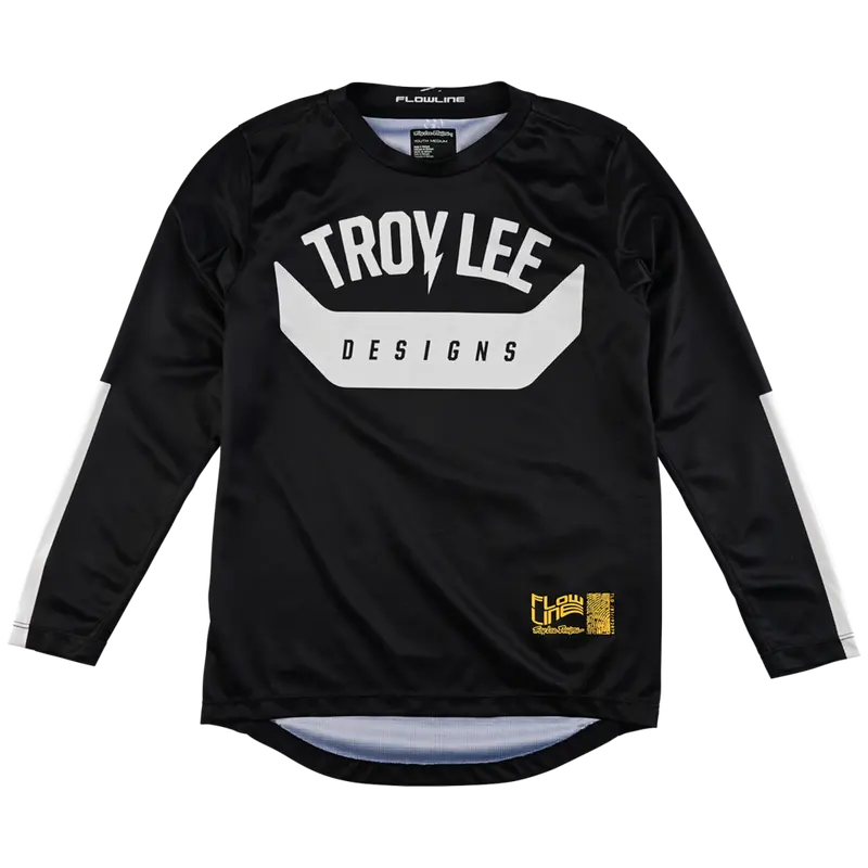 Troy Lee Designs Flowline Long Sleeve Mtb Jersey - Youth - Aircore - Black 1