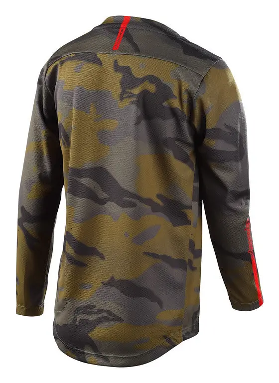 Troy Lee Designs Flowline Long Sleeve Mtb Jersey - Youth - Spray Camo - Army 2