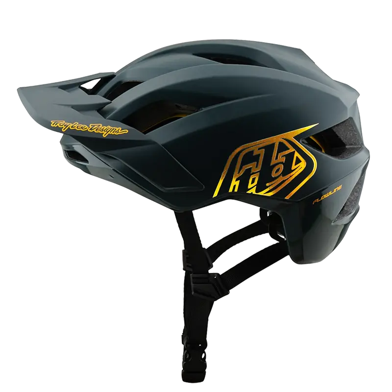 Troy Lee Designs Flowline Mtb Helmet - Point - Gray-Gold 1