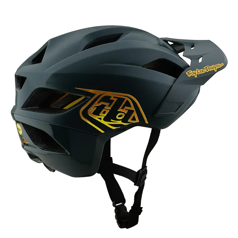 Troy Lee Designs Flowline Mtb Helmet - Point - Gray-Gold 2