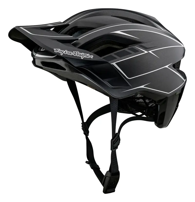 Troy Lee Designs Flowline Se Mtb Helmet - Badge - Pinstripe - Charcoal-Black 1