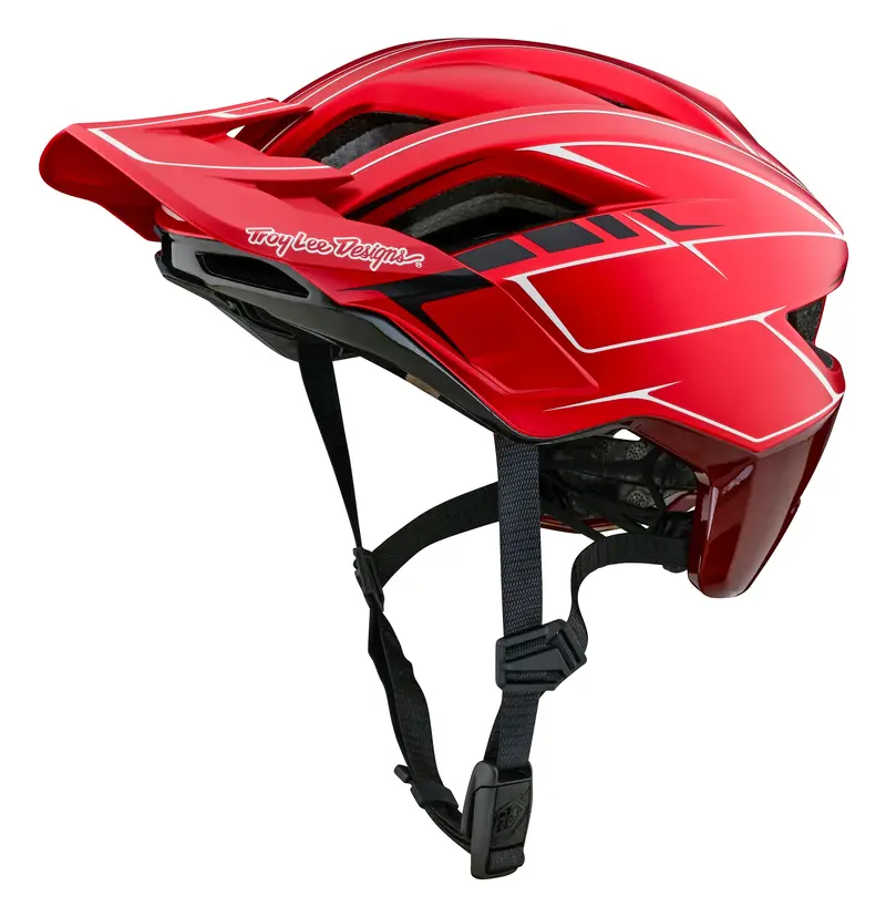 Troy Lee Designs Flowline Se Mtb Helmet - Badge - Pinstripe - Red 1