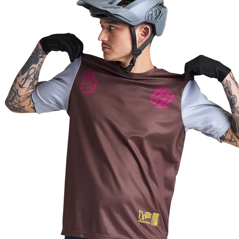 Troy Lee Designs Flowline Short Sleeve Mtb Jersey - Flipped - Chocolate 2