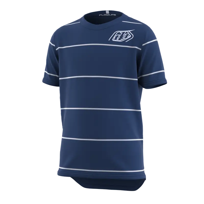 Troy Lee Designs Flowline Short Sleeve Mtb Jersey - Revert - Youth - True Blue - 2023 1
