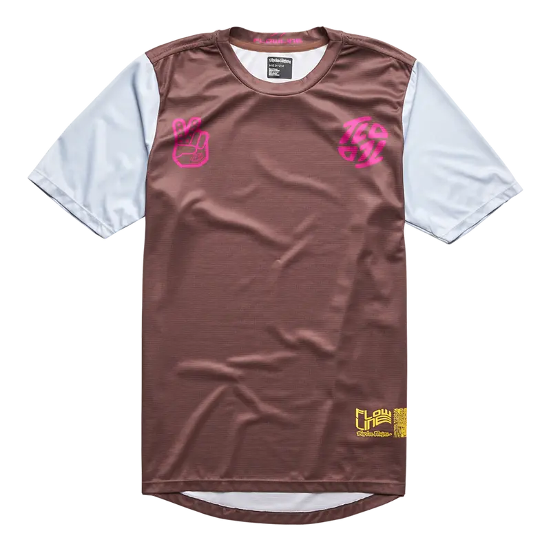 Troy Lee Designs Flowline Short Sleeve Mtb Jersey - Youth - Flipped - Chocolate 1