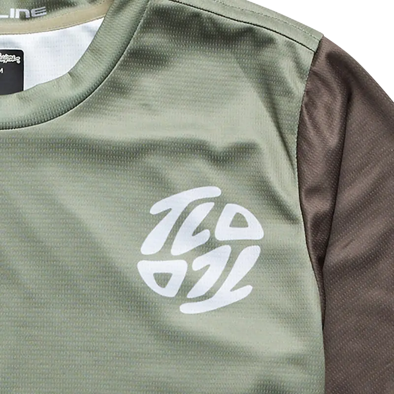 Troy Lee Designs Flowline Short Sleeve Mtb Jersey - Youth - Flipped - Olive 2