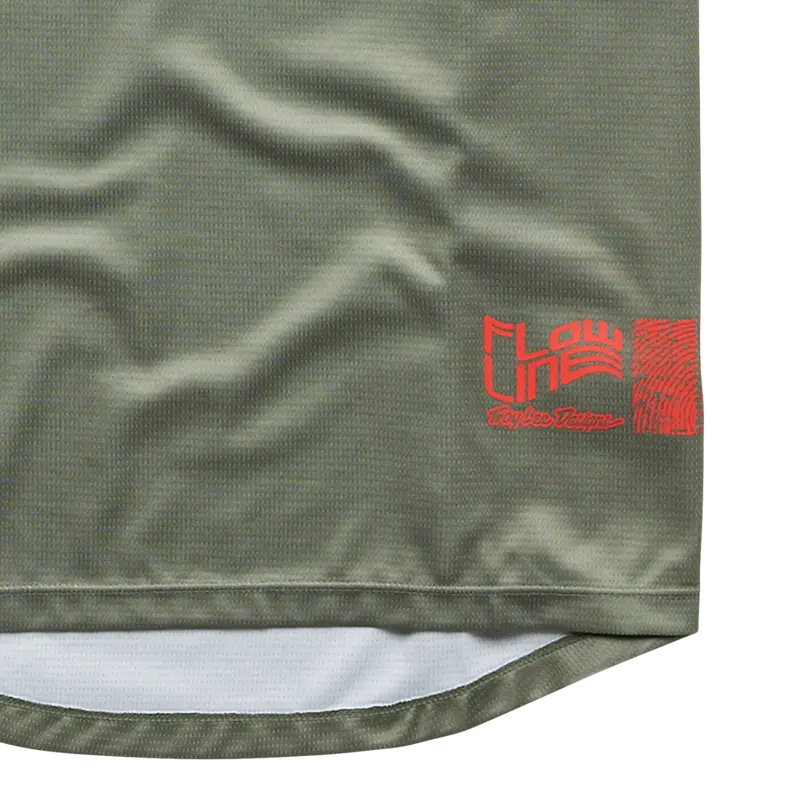 Troy Lee Designs Flowline Short Sleeve Mtb Jersey - Youth - Flipped - Olive 3