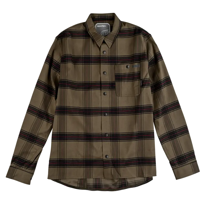 Troy Lee Designs Grind Flannel Shirt - Yd Plaid - Dark Pine 1