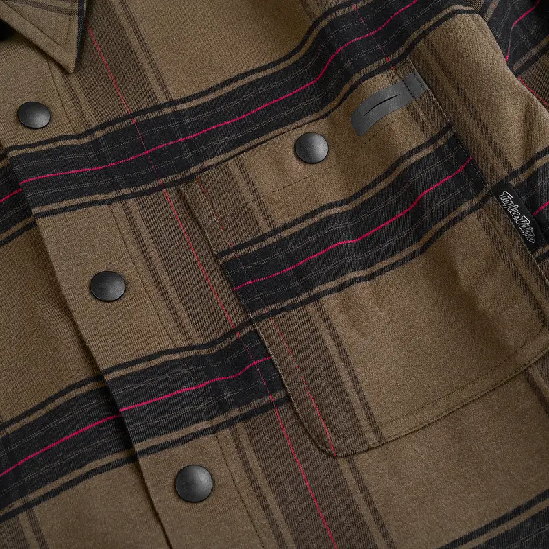 Troy Lee Designs Grind Flannel Shirt - Yd Plaid - Dark Pine 3
