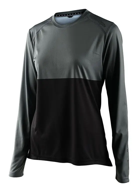 Troy Lee Designs Lilium Long Sleeve Mtb Jersey - Womens - Block - Green-Black 1