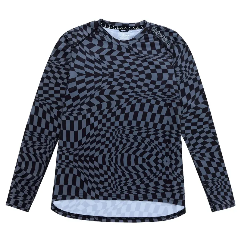 Troy Lee Designs Lilium Long Sleeve Mtb Jersey - Womens - Twisted Checkers - Black-Gray 1