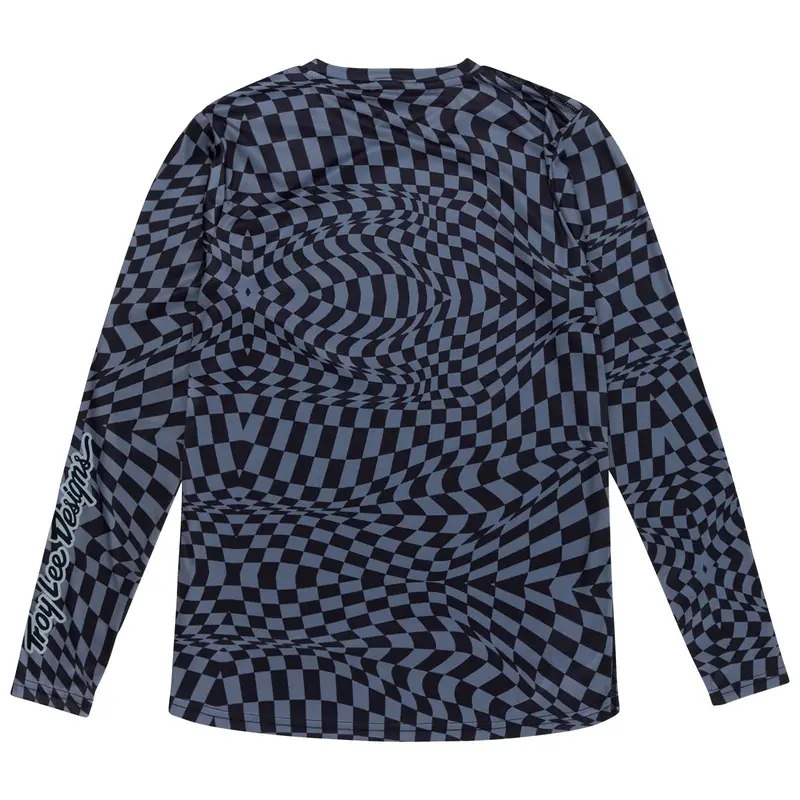 Troy Lee Designs Lilium Long Sleeve Mtb Jersey - Womens - Twisted Checkers - Black-Gray 2